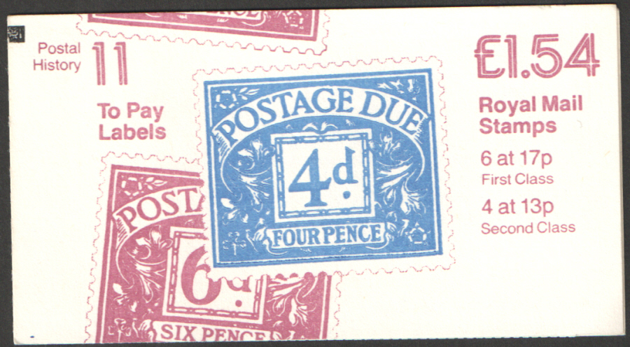 (image for) FQ1B / DB11(12)A + BMB £1.54 Postal History No.11 Right Margin Folded Booklet - Click Image to Close